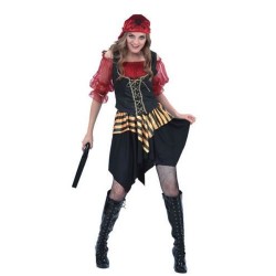 Disfraz pirata rojo para mujer talla l