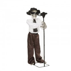 Figura esqueleto cantante de blues de 100 cm con movimiento y sonido