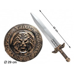 Escudo con espada gladiador guerrero romano