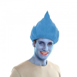 Peluca de troll azul trolls