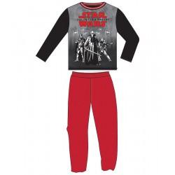 PIJAMA STAR WARS LARGO ROJO O NEGRO TALLAS INFANTIL