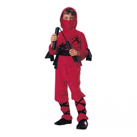 Disfraz ninja rojo infantil shinobi japones talla 8 10 anos