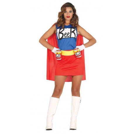 Disfraz beerwoman duffman para mujer talla XS S 36 38