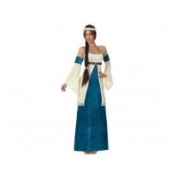 Disfraz dama medieval azul mujer talla xs s