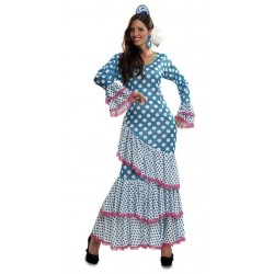 Disfraz flamenca azul sevillana feria talla estandar ml