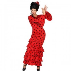 DISFRAZ FLAMENCA ROJO TALLA M-L o XL SEVILLA DE FERIA