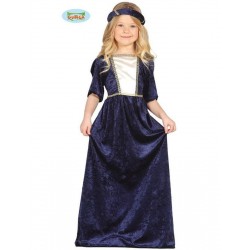 Disfraz dama medieval azul nina talla 5 7 anos