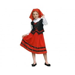 Disfraz pastora rojo y negro infantil talla 10 12 anos navidad