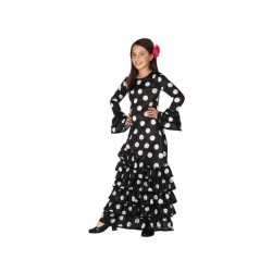 DISFRAZ FLAMENCA NEGRO SEVILLANA NIÑA TALLA 3-4 AÑ