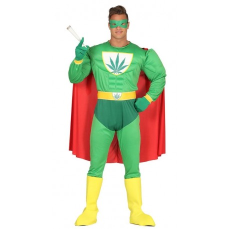 Disfraz super marihuana man para hombre talla M 48 50