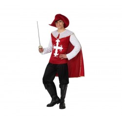 Disfraz mosquetero rojo dartagnan espadachin talla estandar ml