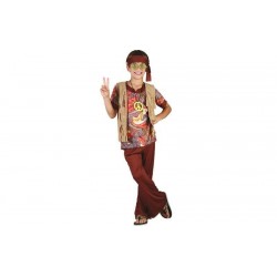 DISFRAZ HIPPIE MARRON OSCURO INFANTIL NIÑO TALLAS