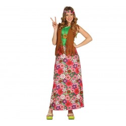 DISFRAZ HIPPIE FALDA LARGA TALLA M o L AÑOS 60 70 8066