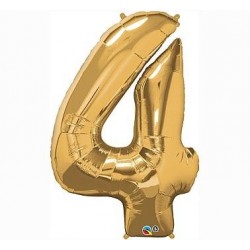 Globo numero 4 oro de foil para helio o aire 86 x 66 cm