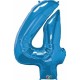Globo numero 4 azul de foil para helio o aire 86 x 66 cm