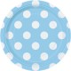Plato azul claro lunares blancos 17 cm 8 uds