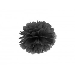 Pom pom negro de papel de 25 cm para decoraciones
