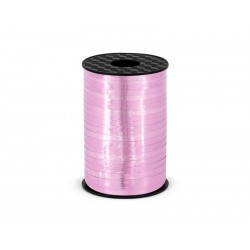 Lazo rosa metalico para globos o decoraciones 225 mt x 5 mm
