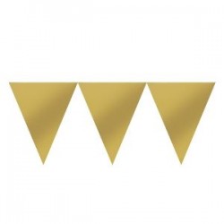 Banderin triangular oro de papel 45 mt x 16 cm guirnalda