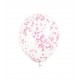 Globos transparentes con confeti rosa 6 uds 30 cm