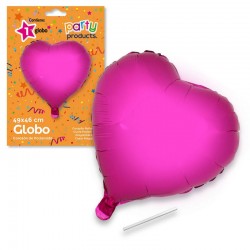 Globo corazon fucsia de 49 x46 cm helio o aire