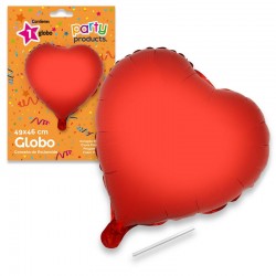 Globo corazon rojo de 49 x46 cm helio o aire
