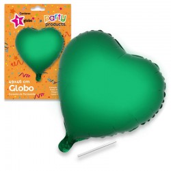 Globo corazon verde de 49 x46 cm helio o aire