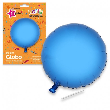 Globo redondo azul de 46 cm helio o aire