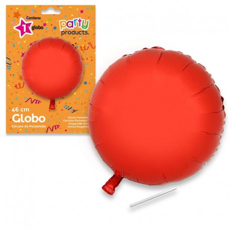 Globo redondo rojo de 46 cm helio o aire