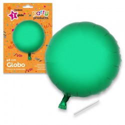 Globo redondo verde de 46 cm helio o aire