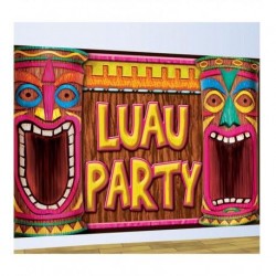 Decoracion pared luau party hawaiana 75x120 cm