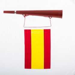 Trompeta de plastico con bandera de españa