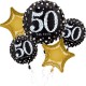 Bouquet globos para 50 cumpleanos negro y oro