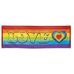 Pancarta bandera arcoiris 74x220 cm orgullo
