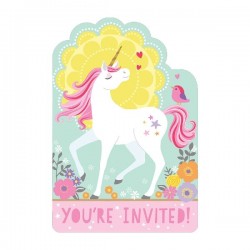 Invitaciones cumpleanos unicornio 8 unidades