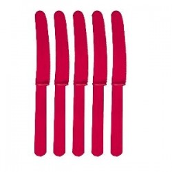 Cuchillos rojos plastico 10 unidades