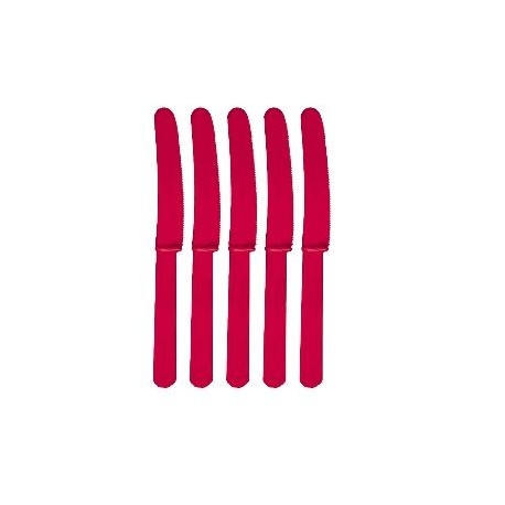 Cuchillos rojos plastico 10 unidades