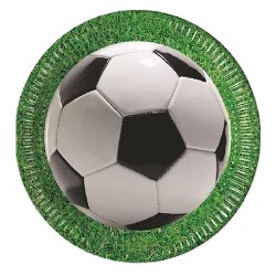 Platos balon de futbol para cumpleanos 8 uds de 23 cm