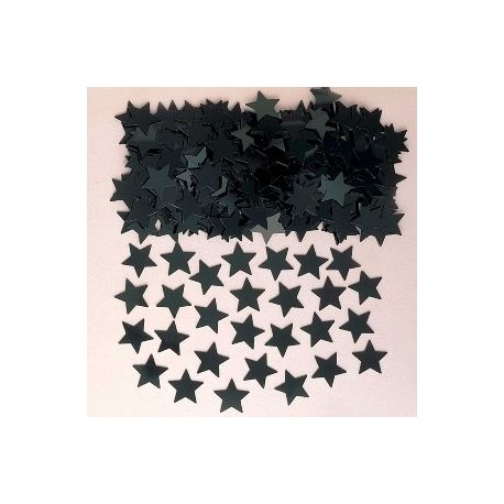 Confeti de estrellas negras metalicas 14 gr