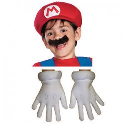 Guantes gorra y bigote Mario Bros niño infantil