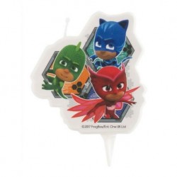 Vela PJ Mask figura de 7,5 cm para tarta de cumpleaños