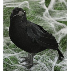 Cuervo negro de 23 cm para decoracion halloween