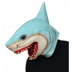 Mascara tiburon azul asesino cabeza completa