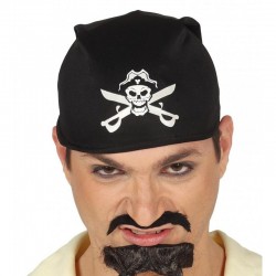 Panuelo pirata negro con calavera