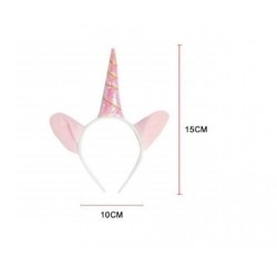 Diadema de unicornio rosa para nina 10x15 cm