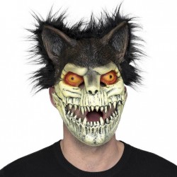 Máscara Gato monstruo esqueleto con pelo