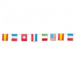 Banderas internacionales de papel 50 metros de 15x20 cm