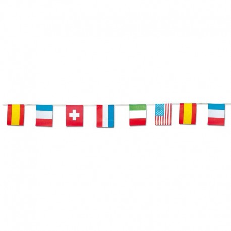 Banderas internacionales de papel 50 metros de 15x20 cm