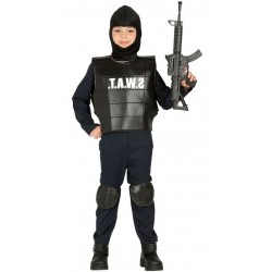 Disfraz policia SWAT para nino talla 5 6 anos