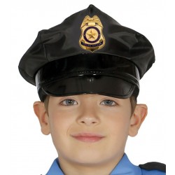 Gorra policia infantil negra para niño o niña